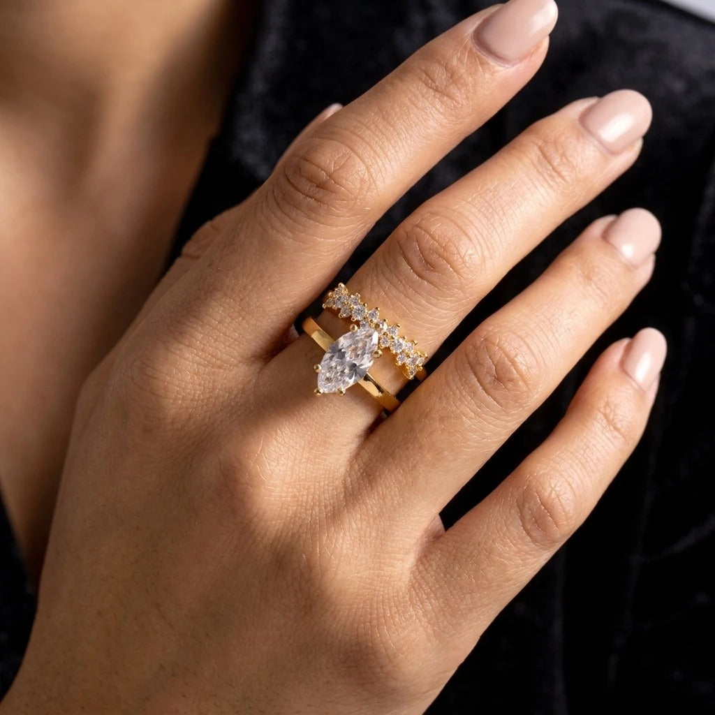 Anillo de Dubái Bañado en Oro