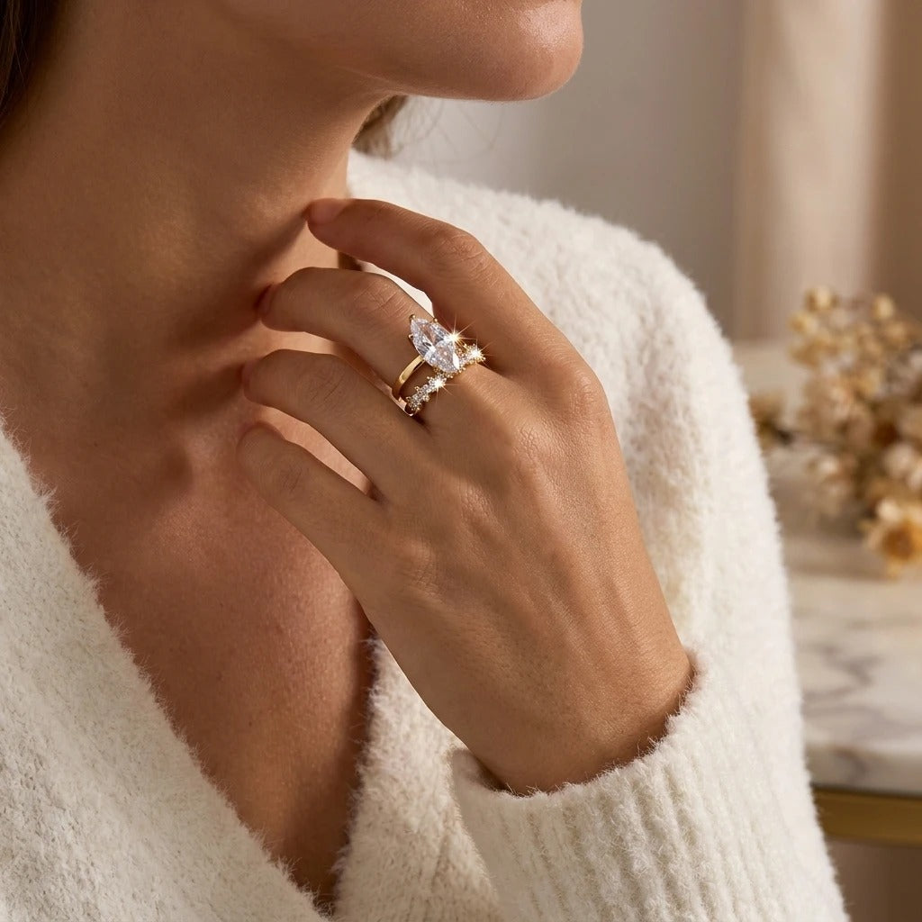 Anillo de Dubái Bañado en Oro