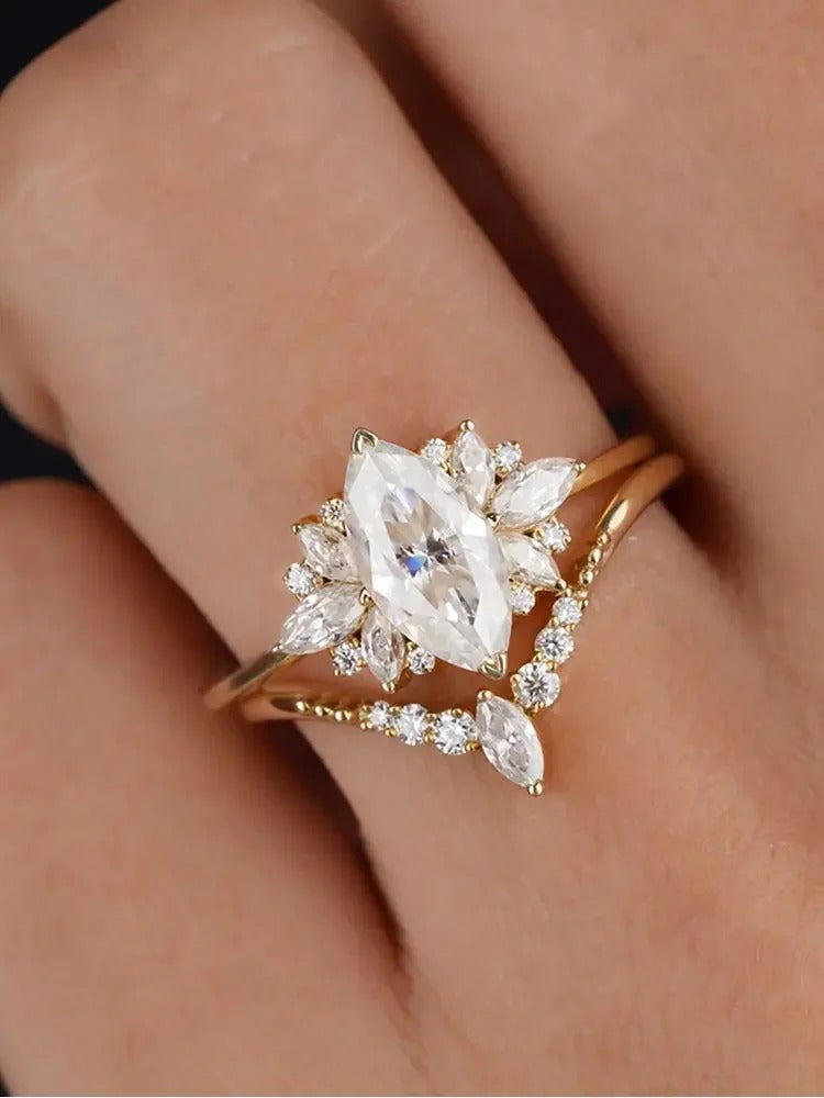 Conjunto de Anillo Doble Charlotte
