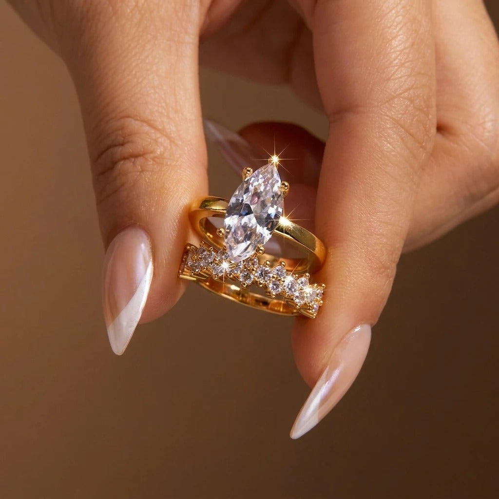 Anillo de Dubái Bañado en Oro