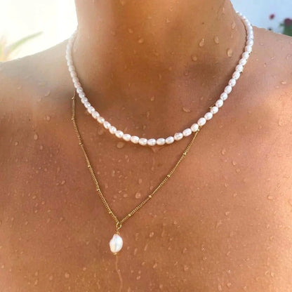 Collar Doble Aloha Mix Chapado en Oro