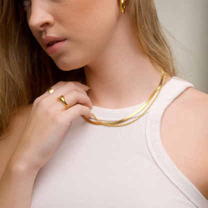 Conjunto de Collar Melina Chapado en Oro