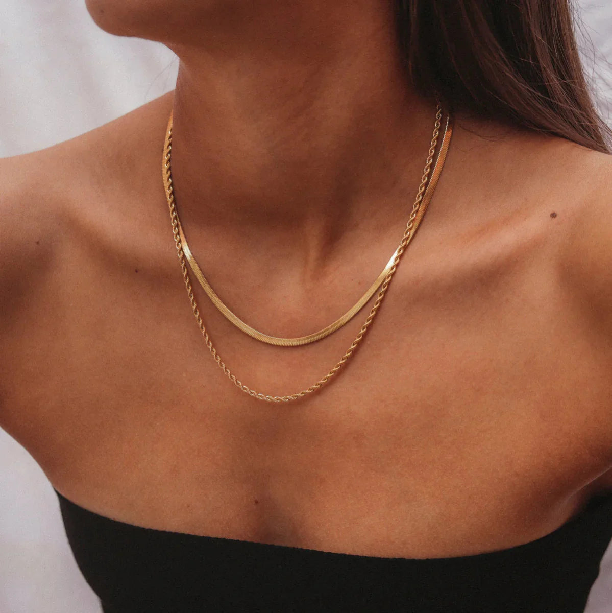 Conjunto de Collar Melina Chapado en Oro