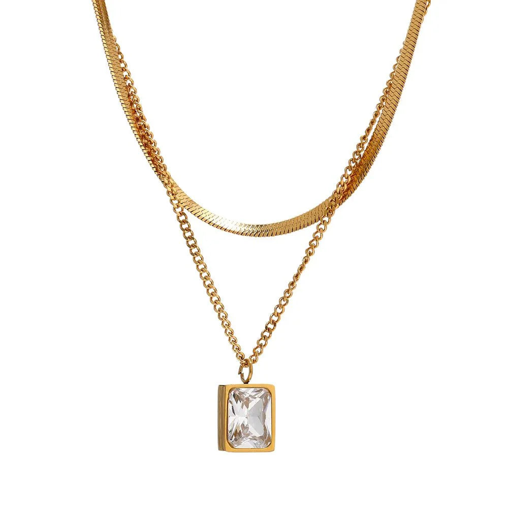 Conjunto de Collar Chapado En Oro de París