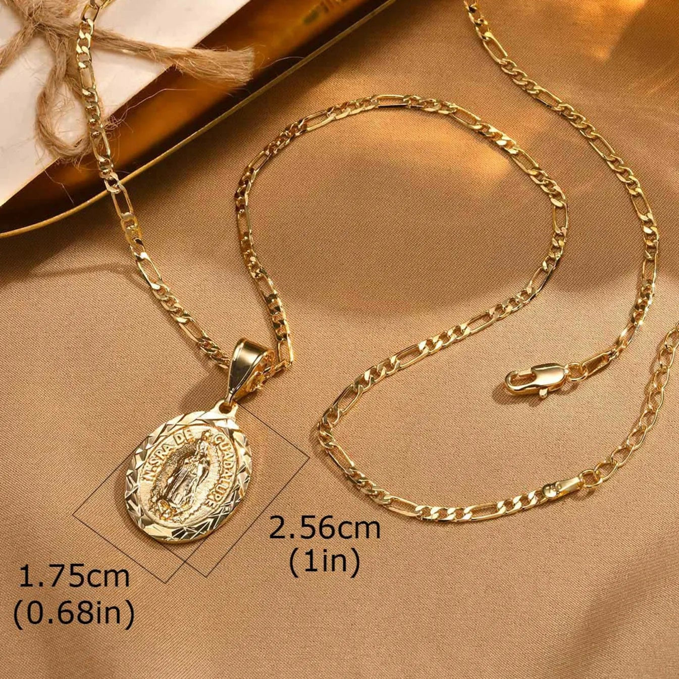 Collar de la Virgen de Guadalupe Chapado en Oro