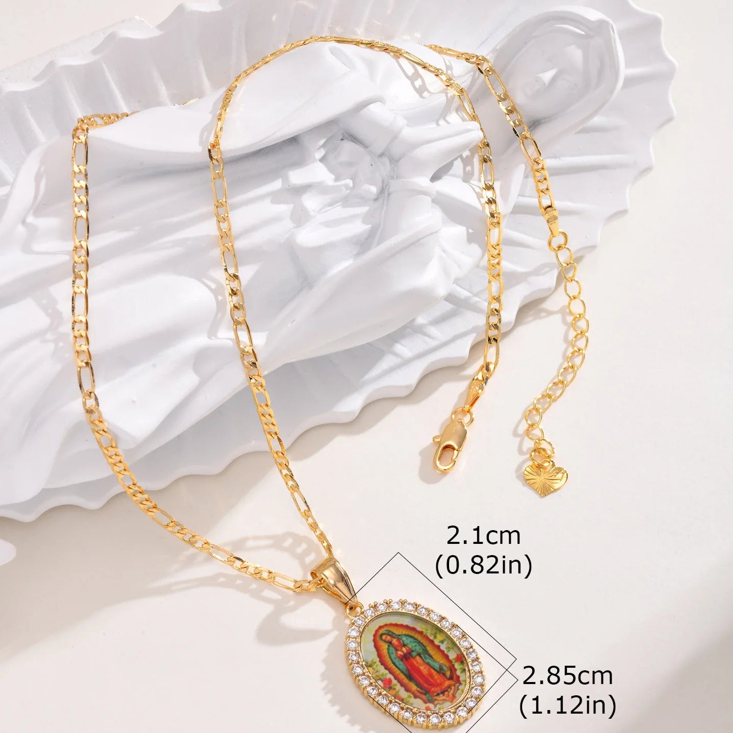 Collar de la Virgen de Guadalupe Chapado en Oro