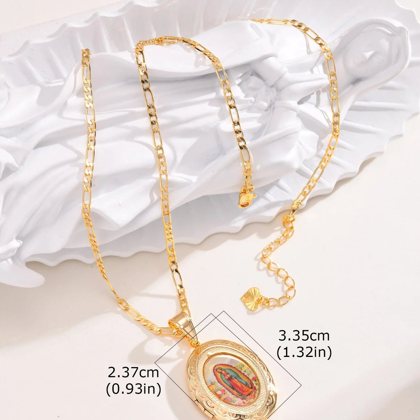 Collar de la Virgen de Guadalupe Chapado en Oro